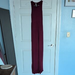 Bellamie Sleeveless Burgundy Floor Length Maxi Dress